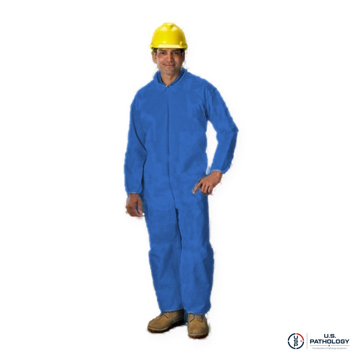 USPE SMS Disposable Coverall, Elastic Wrists & Ankles – Blue