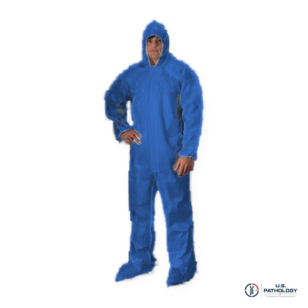 USPE SMS Disposable Coverall, Attached Hood & Boots – Blue