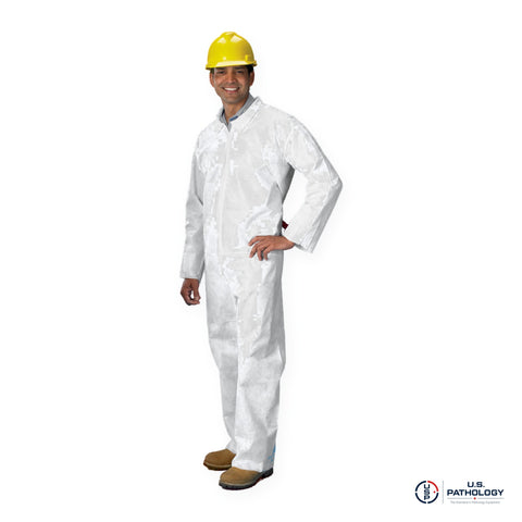 USPE SMS Disposable Coverall, Open Wrists & Ankles – White