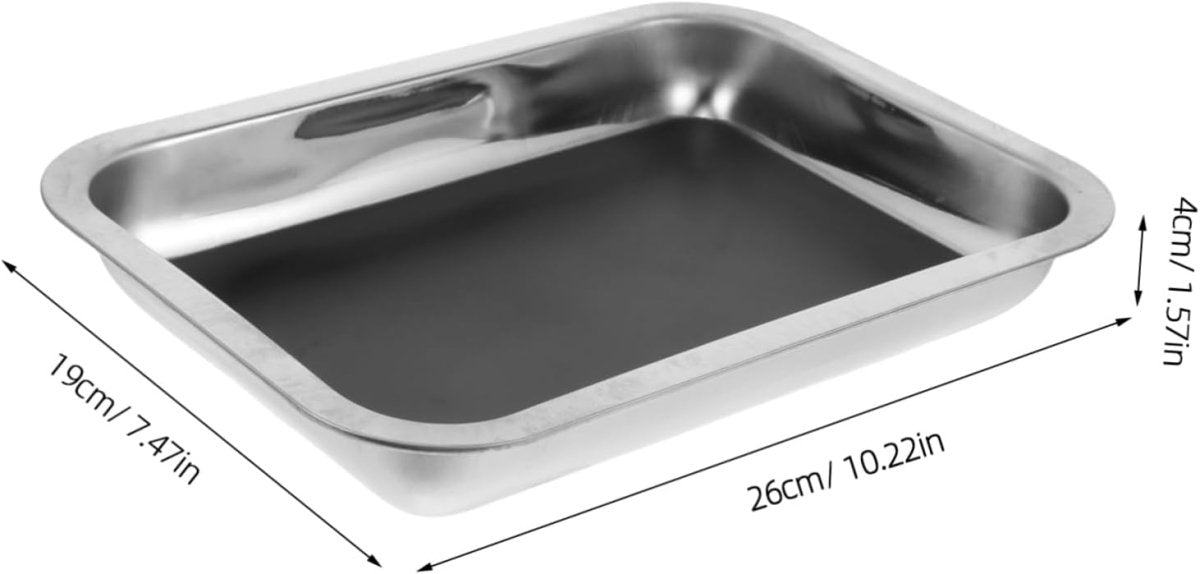 dissecting pan depth detail, seamless stainless construction for specimen work