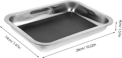 dissecting pan depth detail, seamless stainless construction for specimen work