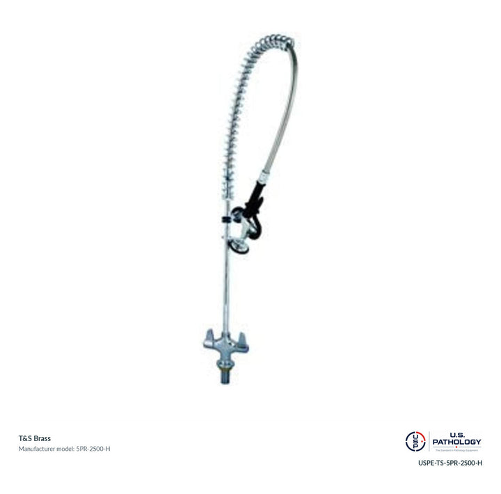 T&S Brass 5PR-2S00-H Single-hole deck-mount pre-rinse faucet; genuine T&S manufacturer reference; USPE catalog USPE-TS-5PR-2S00-H