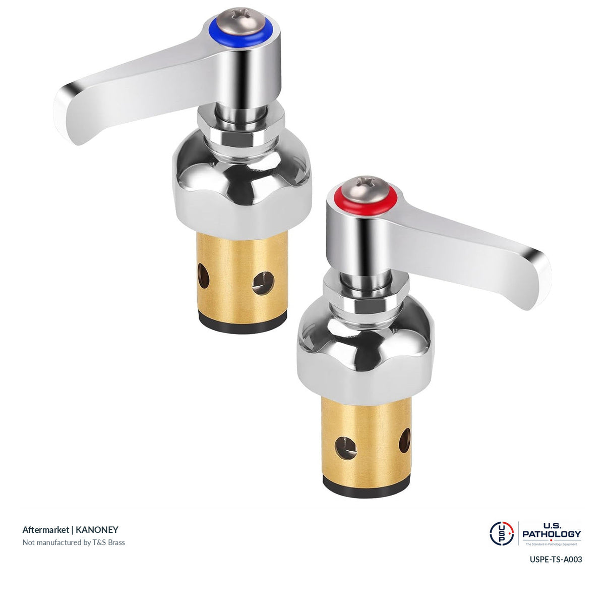 KANONEY Hot and cold side spindle assemblies | Aftermarket; third-party aftermarket reference, not a T&S-manufactured product; USPE catalog USPE-TS-A003