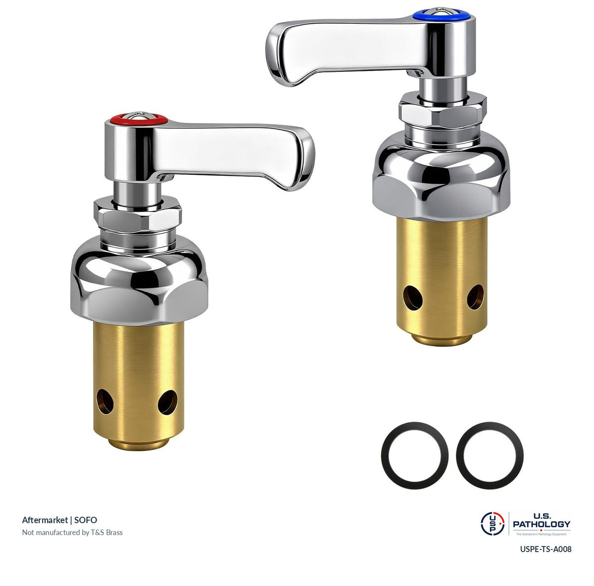 SOFO Hot and cold spindle assembly set | Aftermarket; third-party aftermarket reference, not a T&S-manufactured product; USPE catalog USPE-TS-A008