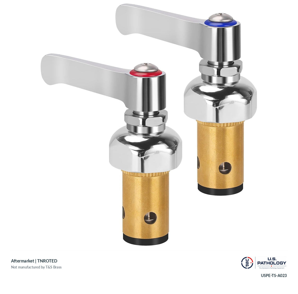 TNROTED Hot and cold handle stem assemblies | Aftermarket; third-party aftermarket reference, not a T&S-manufactured product; USPE catalog USPE-TS-A023