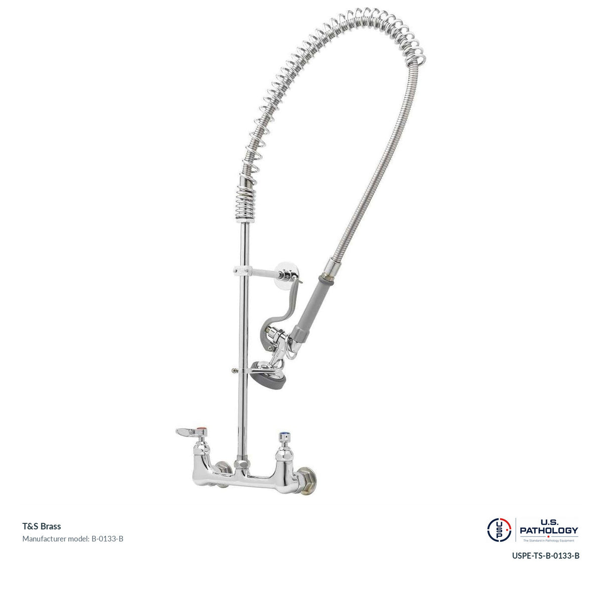 T&S Brass B-0133-B Wall-mount pre-rinse faucet; genuine T&S manufacturer reference; USPE catalog USPE-TS-B-0133-B