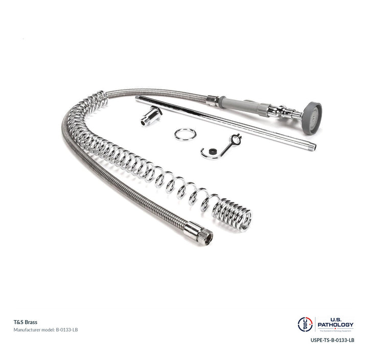T&S Brass B-0133-LB Pre-rinse assembly with riser, hose and spray valve; genuine T&S manufacturer reference; USPE catalog USPE-TS-B-0133-LB