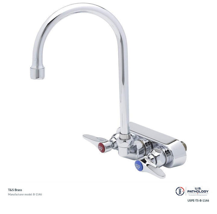 T&S Brass B-1146 Wall-mount workboard faucet; genuine T&S manufacturer reference; USPE catalog USPE-TS-B-1146