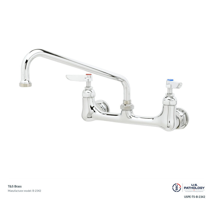 T&S Brass B-2342 Wall-mount double pantry faucet; genuine T&S manufacturer reference; USPE catalog USPE-TS-B-2342