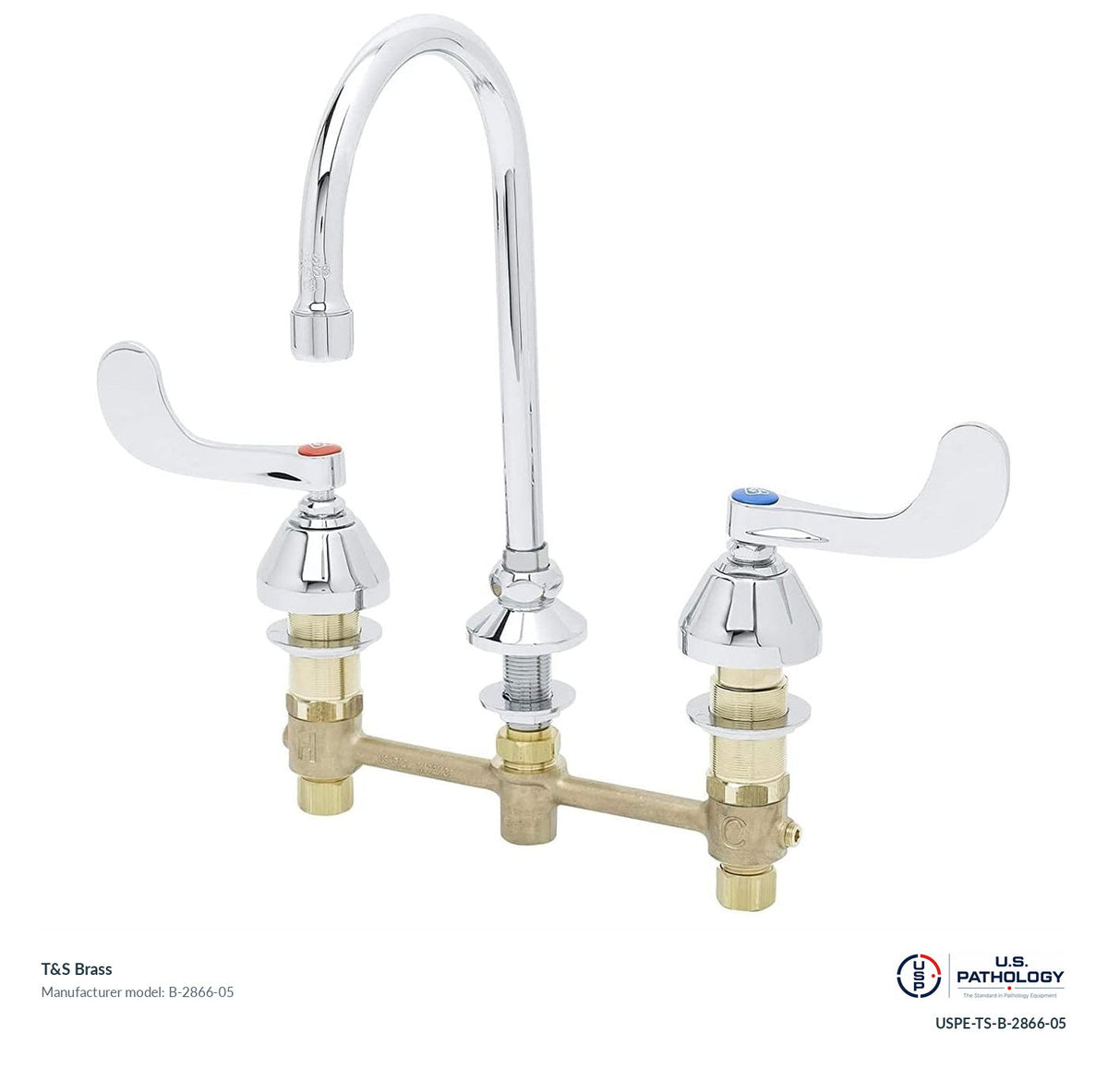 T&S Brass B-2866-05 Deck-mount medical faucet; genuine T&S manufacturer reference; USPE catalog USPE-TS-B-2866-05