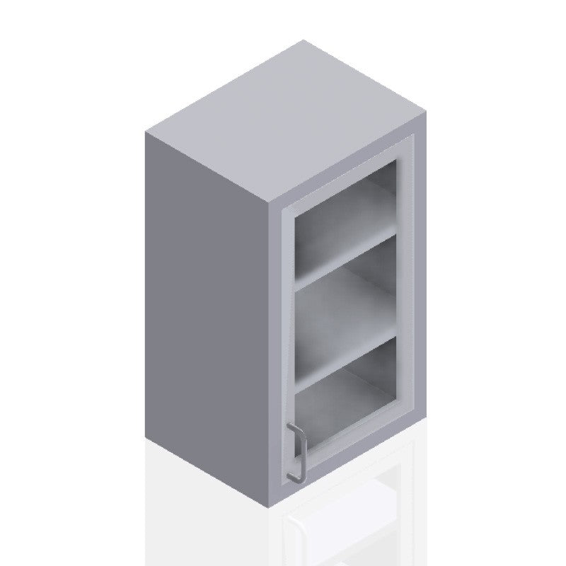 USPE 18-Inch Wall Cabinet, 30-Inch Tall, Glass Door, Left-hand glass door, model USPE-CW-W417