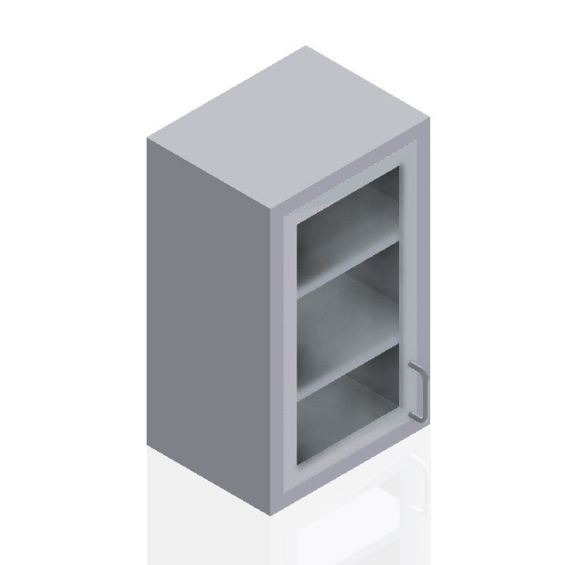 USPE 18-Inch Wall Cabinet, 30-Inch Tall, Glass Door, Right-hand glass door, model USPE-CW-W418