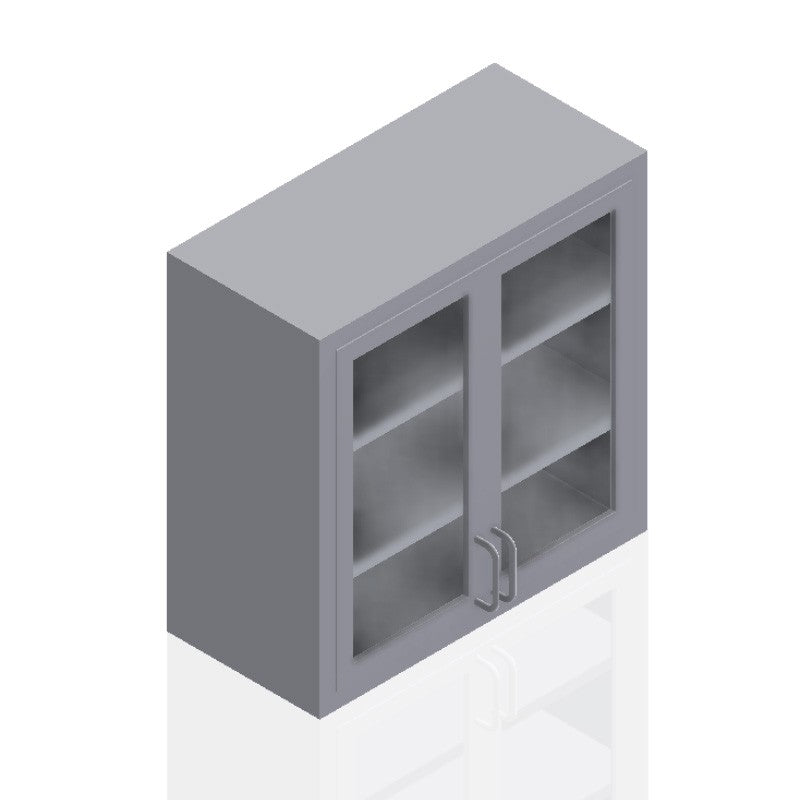 USPE 30-Inch Wall Cabinet, 30-Inch Tall, Double Door, Two glass doors, model USPE-CW-W420