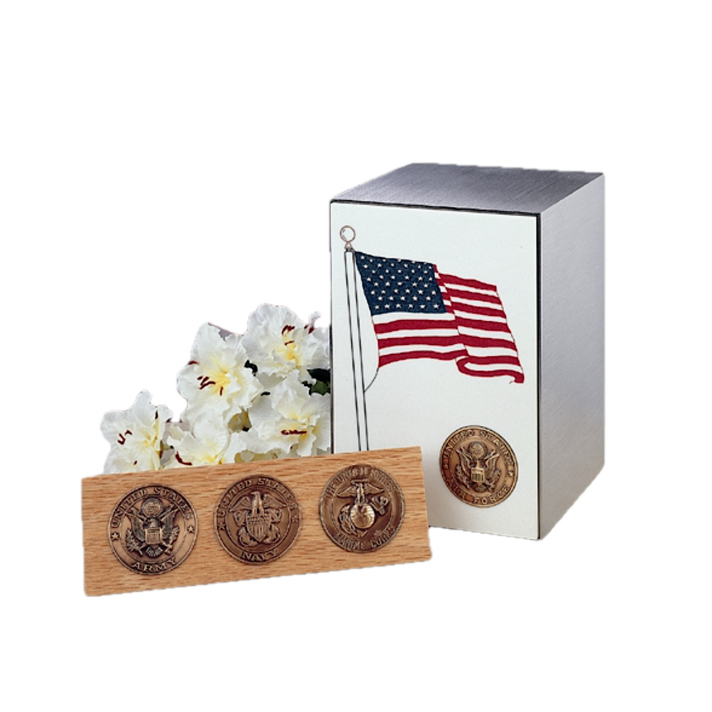 Stainless Steel Flag Veteran Urn — VET-011