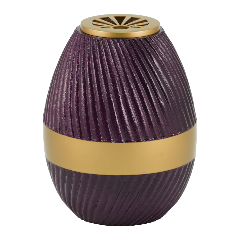 Violet Ribbed Sunray Vase Scattering Urn