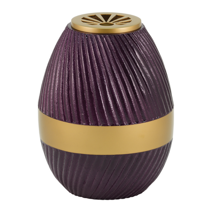 Violet Ribbed Sunray Vase Scattering Urn, Full size adult scattering urn, 8.5 x 7 x 7 in