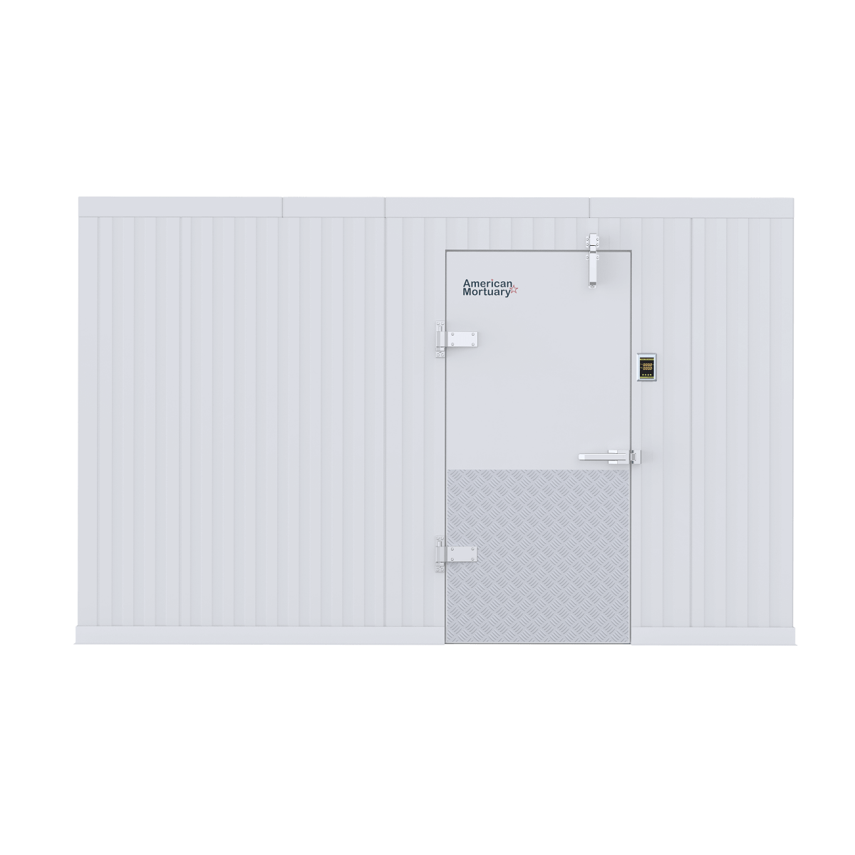  10x12 walk-in body storage cooler OSHA EPA DOE UL compliant USA-made mortuary refrigeration