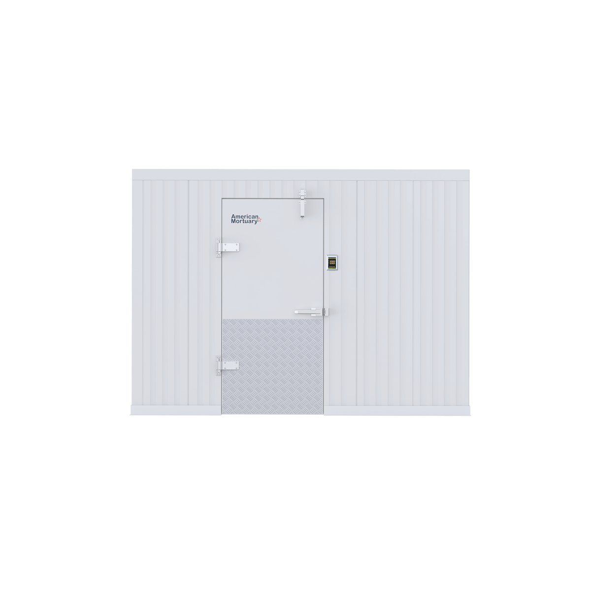 10x18 walk-in mortuary cooler high-density NSF-certified cam-lock panels, airtight seal thermal efficiency