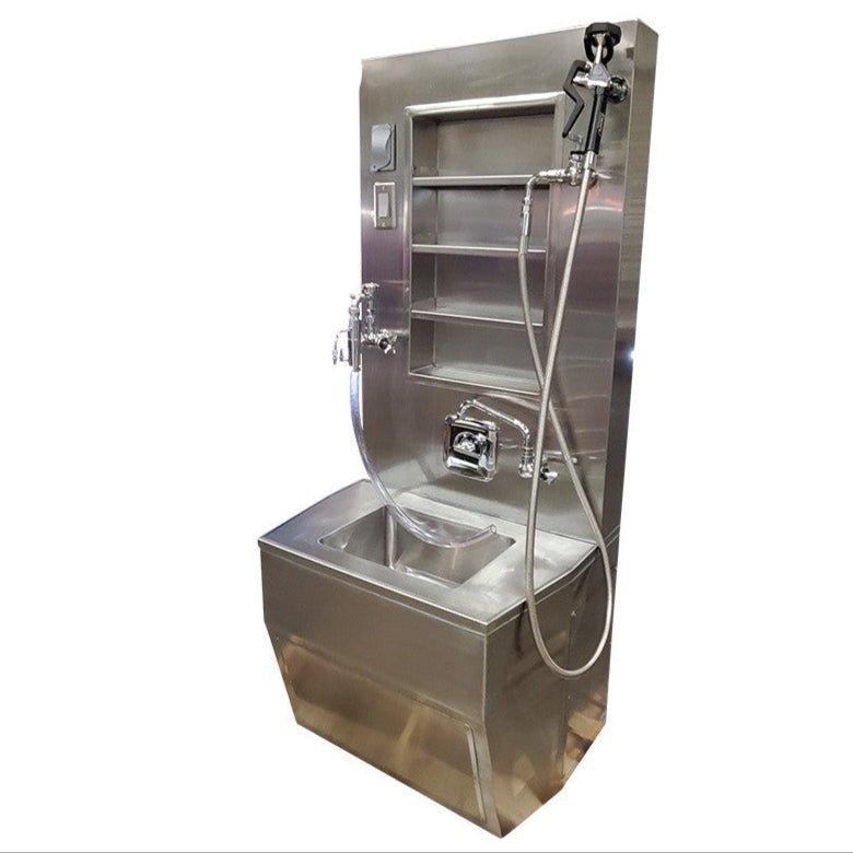 Wall Mounted Embalming Service Station – 1036 - 2 - American Mortuary Coolers & Equipments