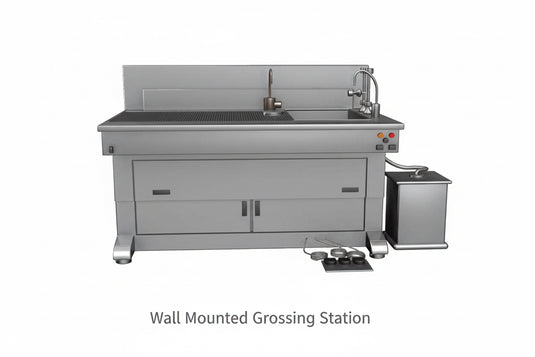 Wall Mounted Grossing Station | Backdraft Ventilation | 304 Stainless | Made in USA | American Mortuary Equipment