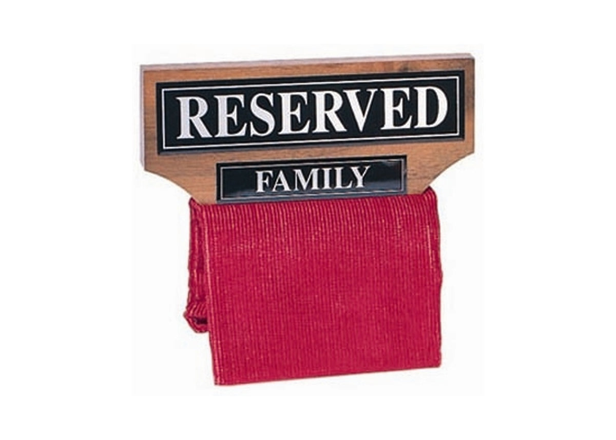 Walnut Reserved Seat Signs - Reserved Family