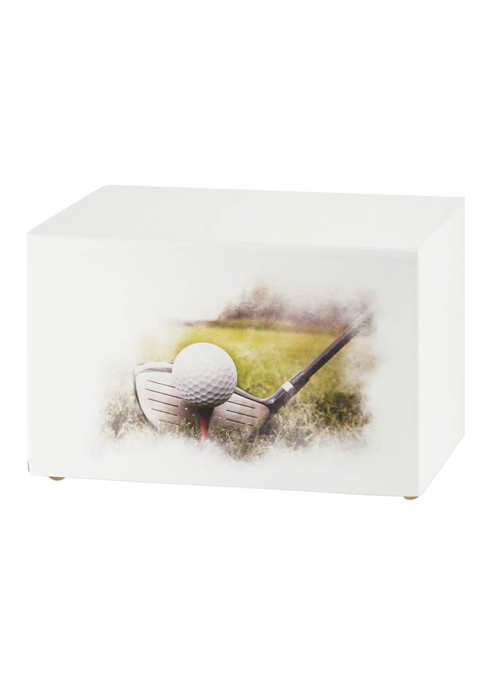 White Wood Golf Full Size Cremation Urn, Full Size (Adult), 5.5 x 9 x 6.25 in