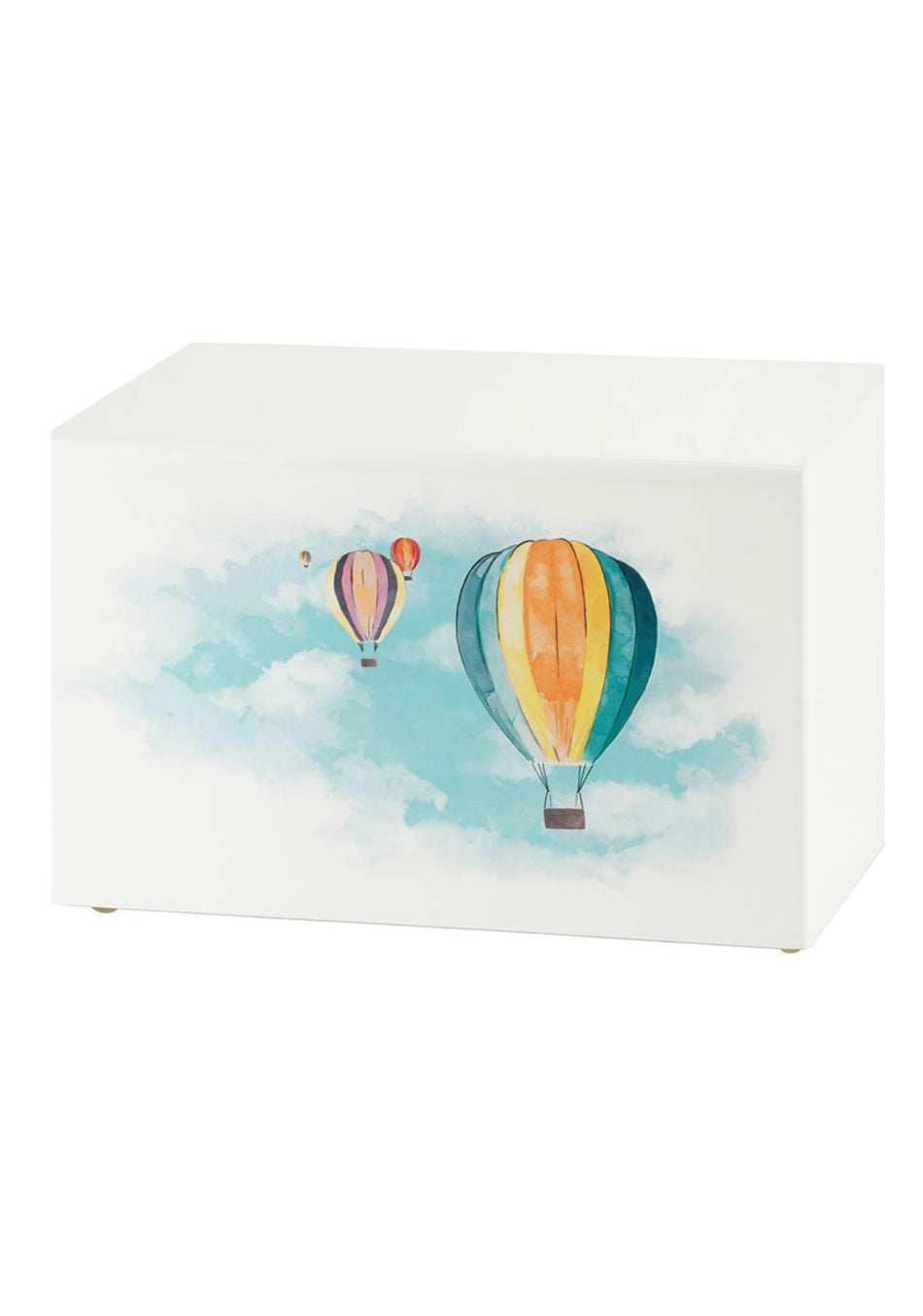White Wood Hot Air Balloon Full Size Cremation Urn