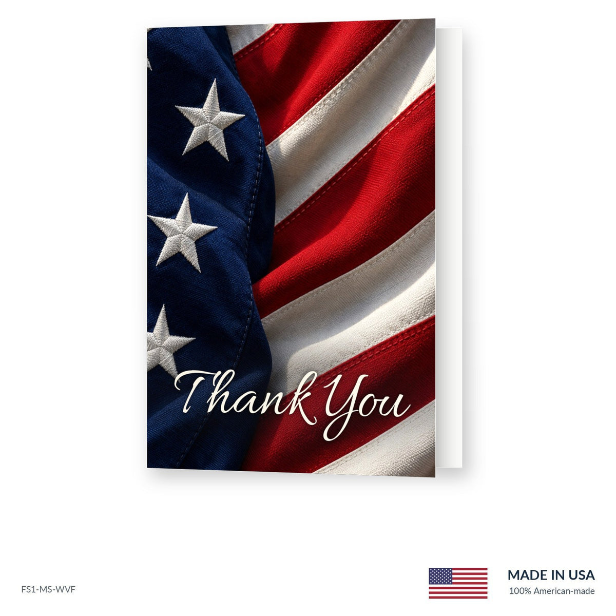 Woven Flag Funeral Acknowledgment Cards