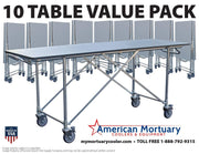 10 Value Pack: Heavy - Duty Folding Dressing Tables - Tough & Affordable Mortuary Prep Solution - American Mortuary Coolers & Equipments