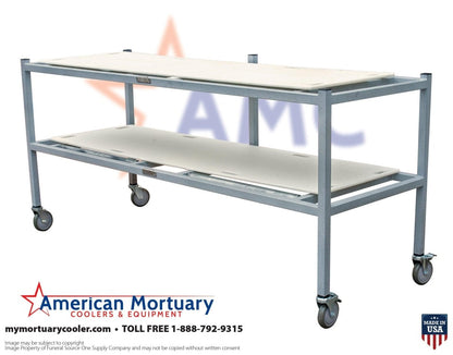 2 - Tier Mortuary Cadaver Rack – Side Loading, Heavy - Duty Frame - American Mortuary Coolers & Equipments