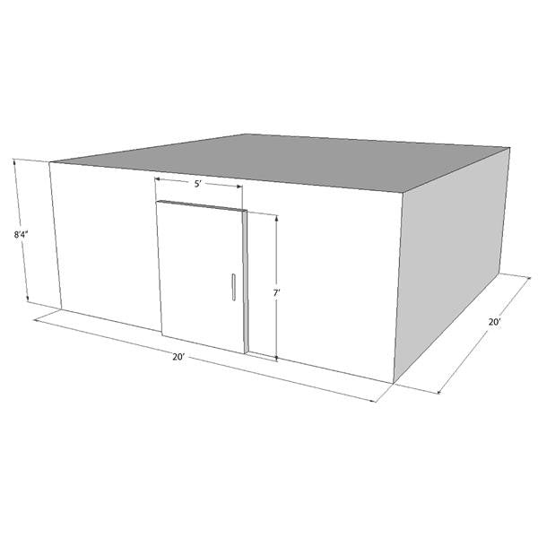 3D Drawing of American Mortuary Cooler 20 x 20 foot - DO NOT COPY