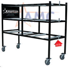 American made mortuary rack end loading with casters