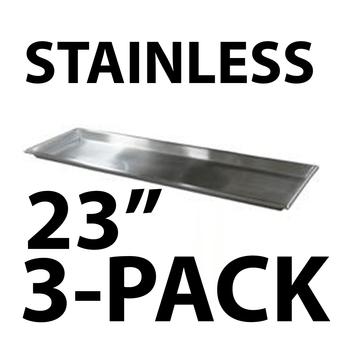 23" Stainless Steel Mortuary Trays (3 - Pack) | American Mortuary - American Mortuary Coolers & Equipments
