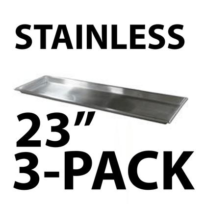 23" Stainless Steel Mortuary Trays (3 - Pack) | American Mortuary - American Mortuary Coolers & Equipments