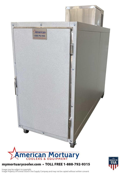 3 Body Mortuary Cooler AMC Model 3B with Interior Rolling Rack - American Mortuary Coolers & Equipments