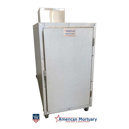 3 Body Mortuary Cooler AMC Model 3B with Interior Rolling Rack - American Mortuary Coolers & Equipments