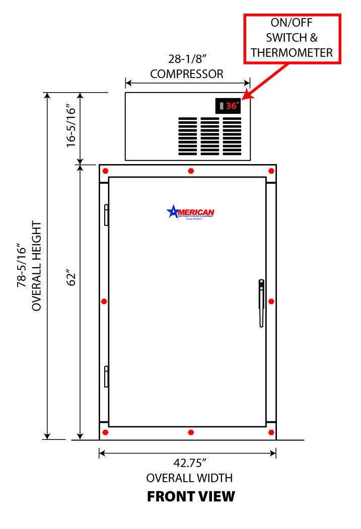 AMC 3BX-F Oversized Mortuary Freezer with triple-door design and advanced refrigeration system for morgue applications.