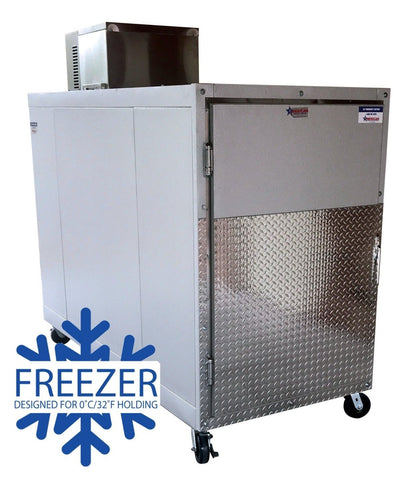 3 Body Oversized Mortuary Freezer AMC Model #3BX-F with stainless steel construction and precision temperature control.