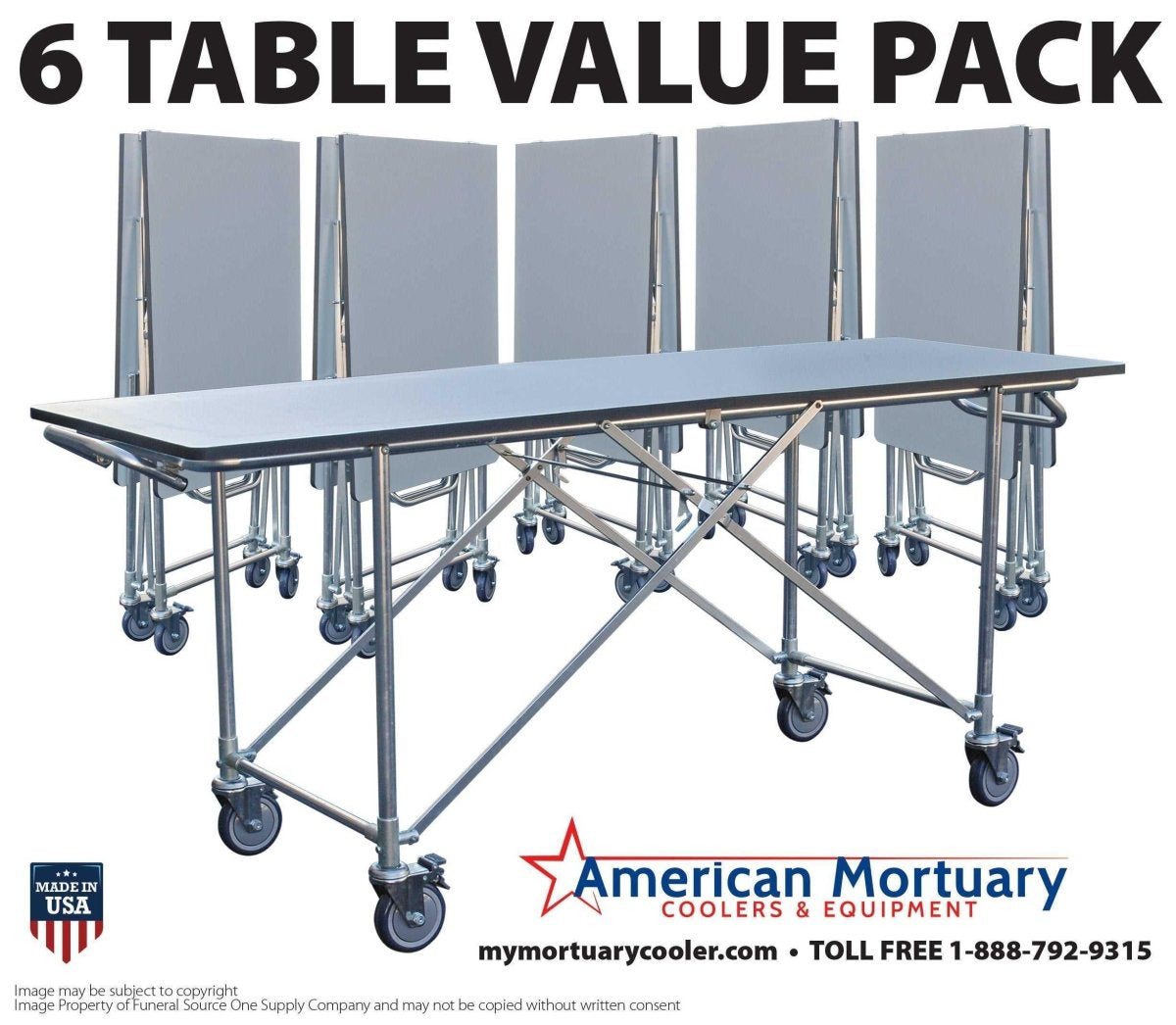 6-Pack Folding Dressing Tables – American Mortuary Coolers