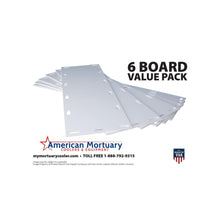 Affordable high-impact plastic body boards — 6-pack bulk configuration view | Funeral Source One mortuary body boards