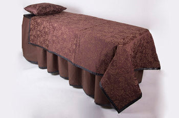 ID viewing system with pillowcase and skirt in Bristol Cocoa with waterproof base