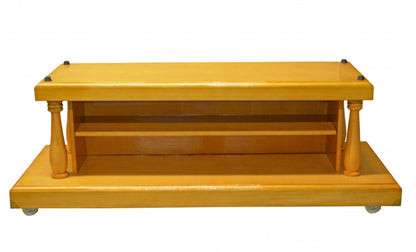 Ultra heavy-duty casket bier — side view showing caster detail | Funeral Source One