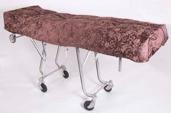 Premium full-zip mortuary cot pouch in brown with dual zippers and FluidBlocker lining