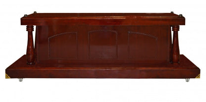 Ultra heavy-duty casket bier 1000 lb — top rail and corner trim detail | Funeral Source One