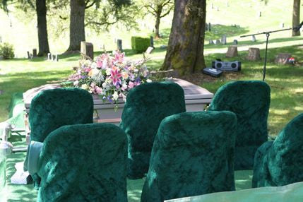 Set of twelve plain cemetery chair covers in washable Hy-Luster fabric