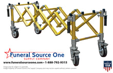 Heavy-Duty Church Truck Gold | Funeral Casket Truck | Folding Steel Frame Bier | Smooth-Roll Casters | American Mortuary Equipment