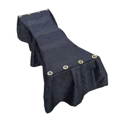 Church truck drape onyx black velvet — front panel view | Funeral Source One