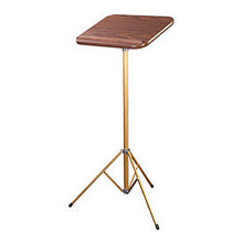 Folding tripod funeral register stand in gold anodized aluminum, adjustable height