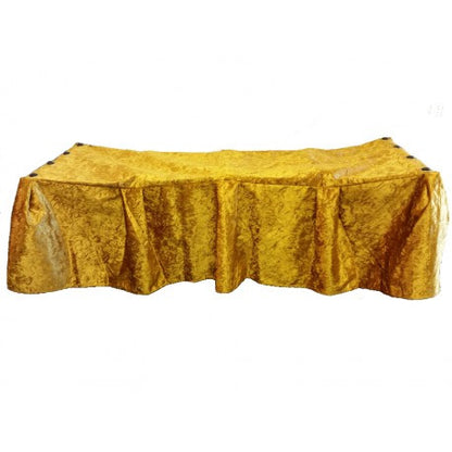 Church truck drape golden velvet front panel view | Funeral Source One