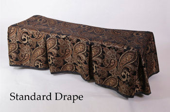 Premium black and gold patterned church truck drape